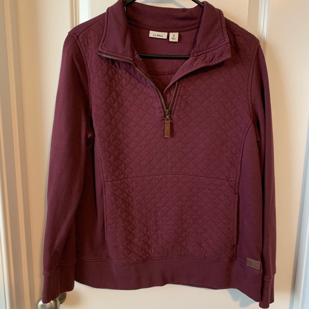 LL Bean Maroon 1/4 Zip Pullover